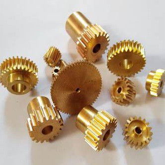 High Precision Micro Machining Parts Diameter Kecil tahan lama CNC Kuningan Bevel Gear Dengan Gigi Curve