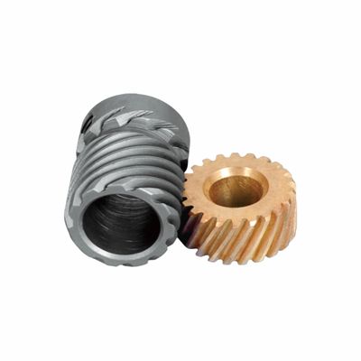 Worm - Worm Gear Pair Helical Tooth Mesh Untuk Zigzag Sewing